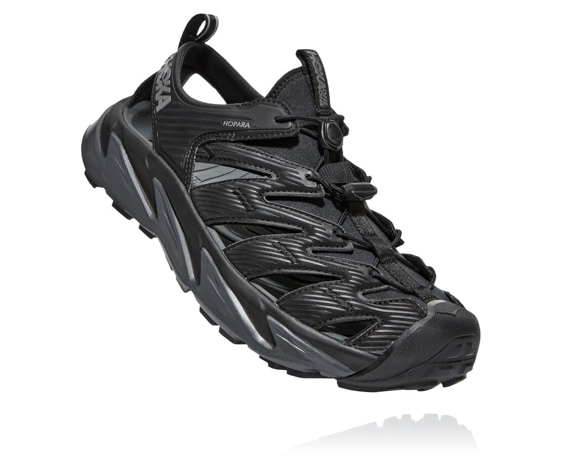 Hoka One One Hopara Herren Erholungssandalen Schwarz / Dunkel Grau | (DE-8937DRCGJ)